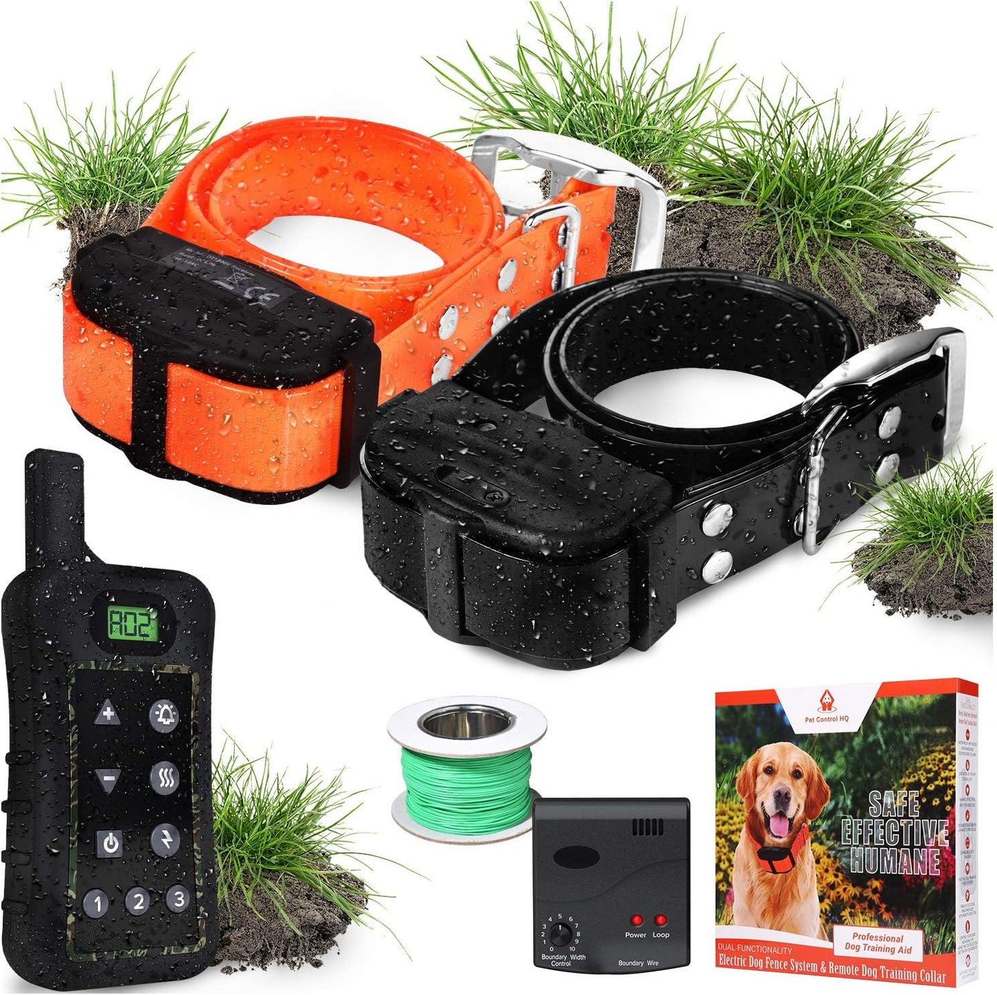 Wireless Dog Fence System - Dog Fence Electric Shock Collar Training with Remote - Pet Containment System with Fence Wire Underground Perimeter (1 Dog with Remote)