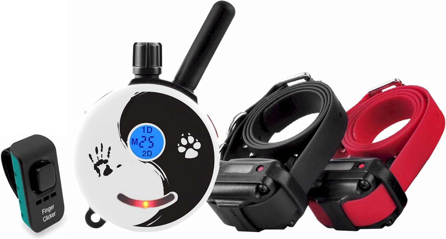 E-Collar Dog Training Collar, Rechargeable Remote + Finger Clicker, for Small to Medium Dogs, Humane Tapping Stimulation, 100 Levels, Tone, Light, 1/2 Mile 1 Dog, Zen