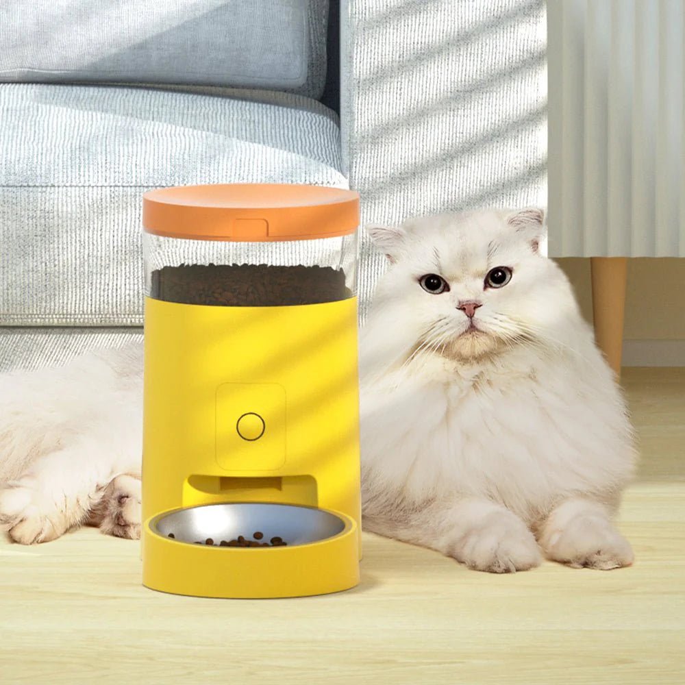 HEYBO Automatic Cat Feeder Wi - Fi Rechargeable Cats Food Dispenser with 30 - Day Life - Eco and More Pet Store DBA Overseen