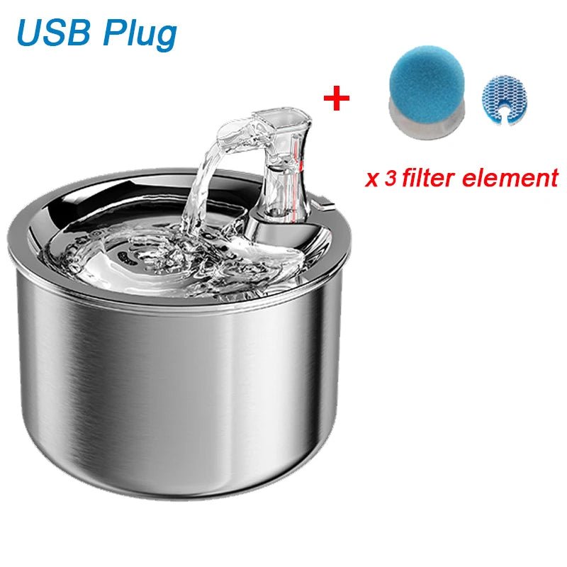 Intelligent Stainless Steel Cat Water Fountain Automatic Drinker for Cats Feeder Pet Water Dispenser Drinking Fountain for Cats - Eco and More Pet Store