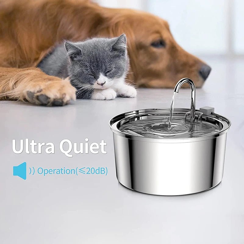 Intelligent Stainless Steel Cat Water Fountain Automatic Drinker for Cats Feeder Pet Water Dispenser Drinking Fountain for Cats - Eco and More Pet Store
