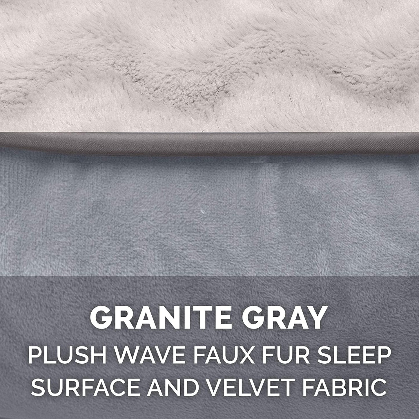 Orthopedic Dog Bed for Large/Medium Dogs W/ Removable Bolsters & Washable Cover, for Dogs up to 55 Lbs - Plush & Velvet Waves Perfect Comfort Sofa - Granite Gray, Large - Eco and More Pet Store