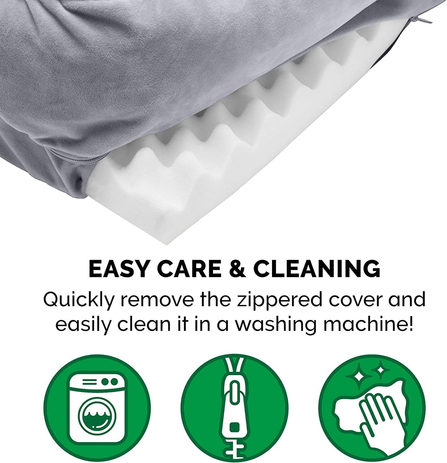 Orthopedic Dog Bed for Large/Medium Dogs W/ Removable Bolsters & Washable Cover, for Dogs up to 55 Lbs - Plush & Velvet Waves Perfect Comfort Sofa - Granite Gray, Large - Eco and More Pet Store