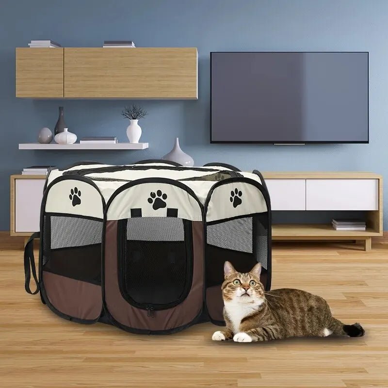 Portable Foldable Pet Tent Kennel Octagonal Fence Puppy Shelter Easy to Use Outdoor Easy Operation Large Dog Cages Cat Fences - Eco and More Pet Store