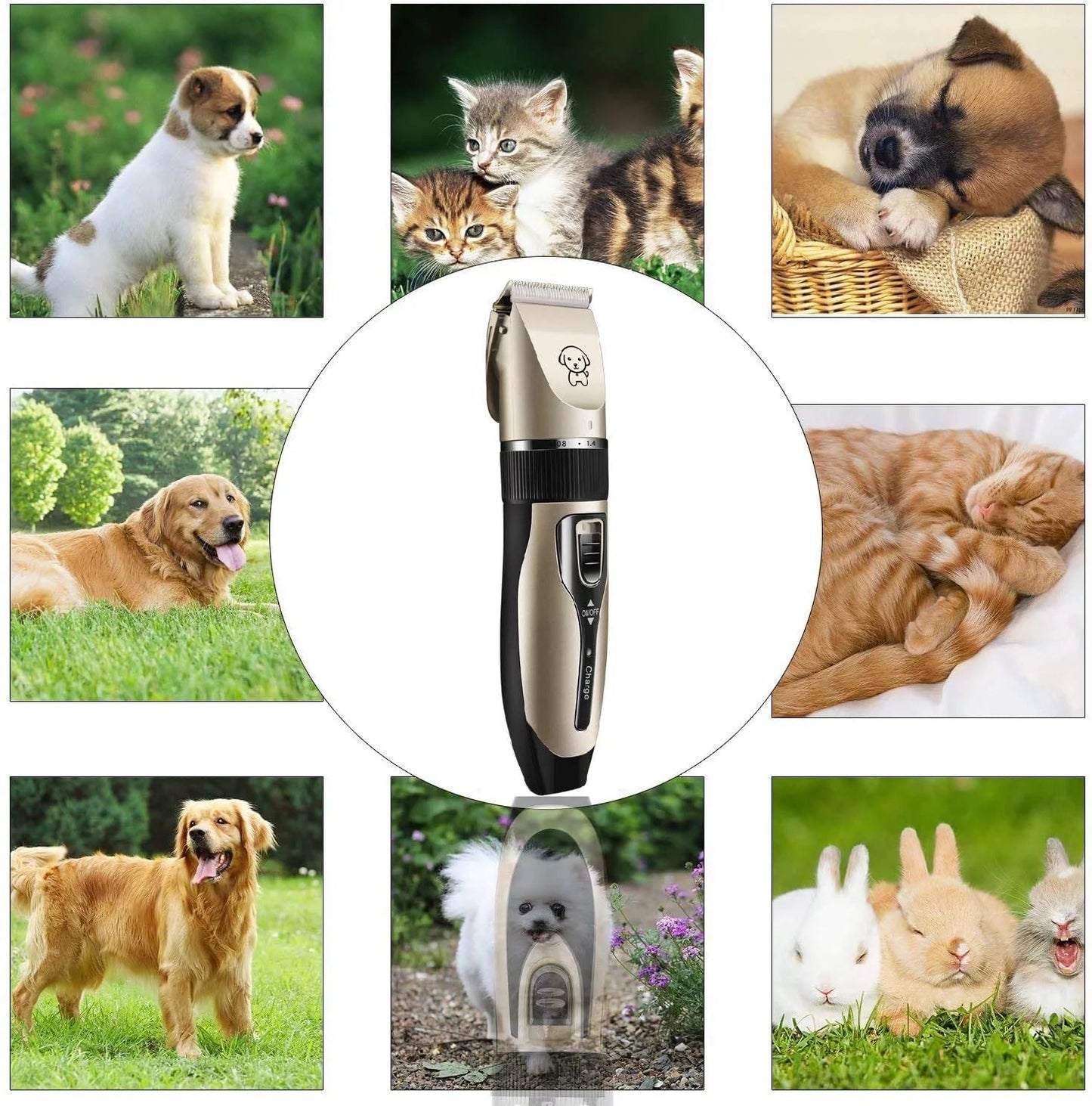 Professional Rechargeable Dog Clippers - Low Noise Cordless Pet Grooming Kit with Scissors & Comb | Ideal Hair Trimmer for Dogs, Cats, and More - Eco and More Pet Store