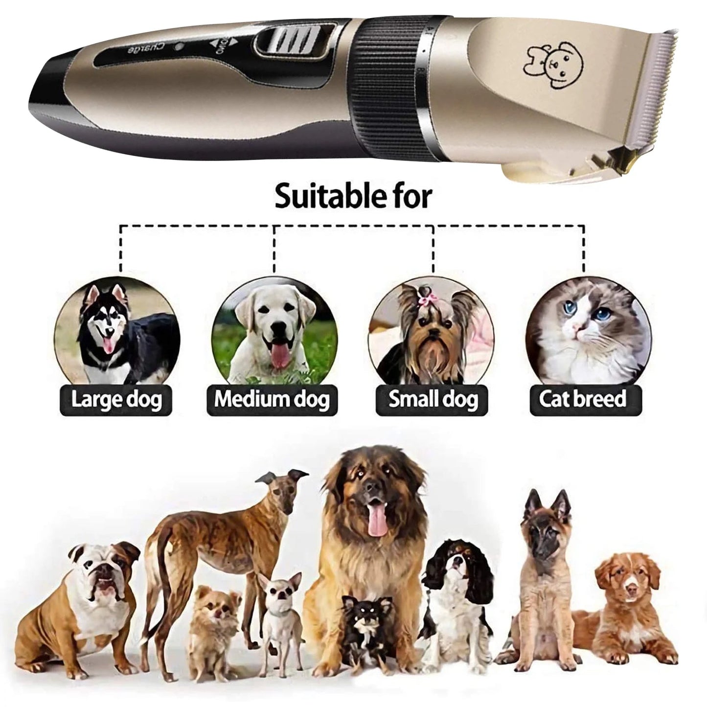 Professional Rechargeable Dog Clippers - Low Noise Cordless Pet Grooming Kit with Scissors & Comb | Ideal Hair Trimmer for Dogs, Cats, and More - Eco and More Pet Store