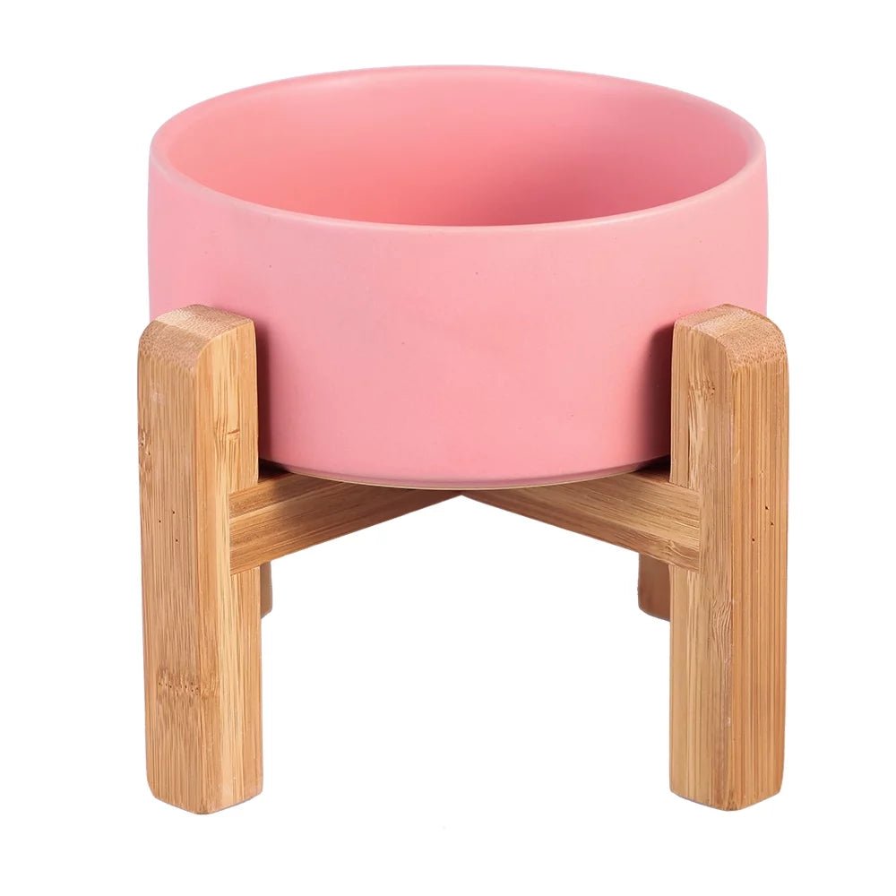 Stylish Elevated Cat & Small Dog Bowl – Ceramic Food Dish with Anti - Slip Stand – Raised Design to Prevent Vomiting – 400 ML (13.5 OZ) for Cats and Small Dogs - Eco and More Pet Store