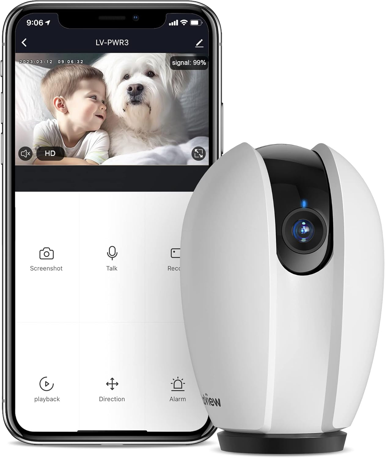 1080P Indoor Security Camera with 360° Coverage - Smart Home Monitor with Sound & Motion Detection | WiFi Pet Camera with 2 - Way Audio, Night Vision, and Alexa Compatibility | SD & Cloud Storage - Eco and More Pet Store