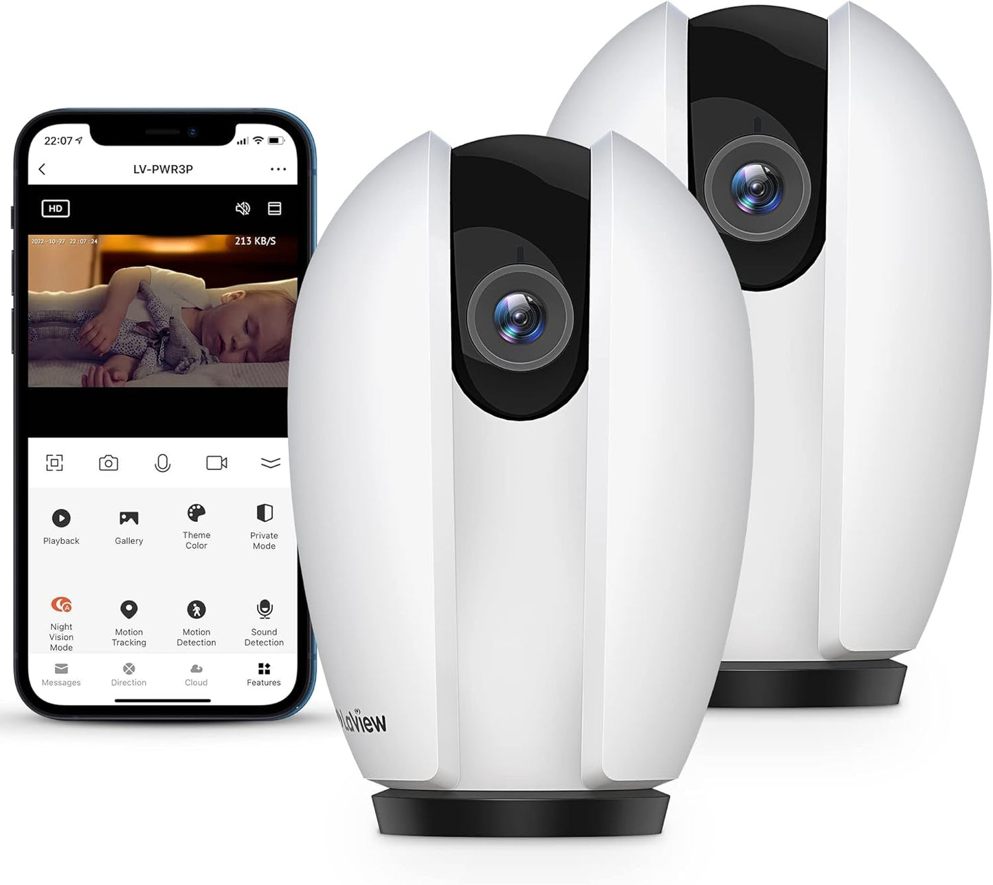 1080P Indoor Security Camera with 360° Coverage - Smart Home Monitor with Sound & Motion Detection | WiFi Pet Camera with 2 - Way Audio, Night Vision, and Alexa Compatibility | SD & Cloud Storage - Eco and More Pet Store