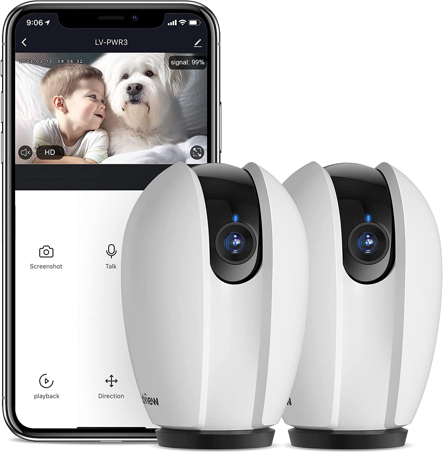 1080P Indoor Security Camera with 360° Coverage - Smart Home Monitor with Sound & Motion Detection | WiFi Pet Camera with 2 - Way Audio, Night Vision, and Alexa Compatibility | SD & Cloud Storage - Eco and More Pet Store