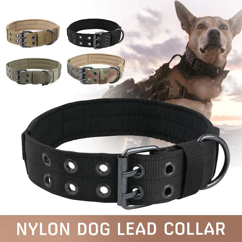 2" Wide Tactical Heavy Duty Nylon Large Dog Collar K9 Military with Metal Buckle - Eco and More Pet Store