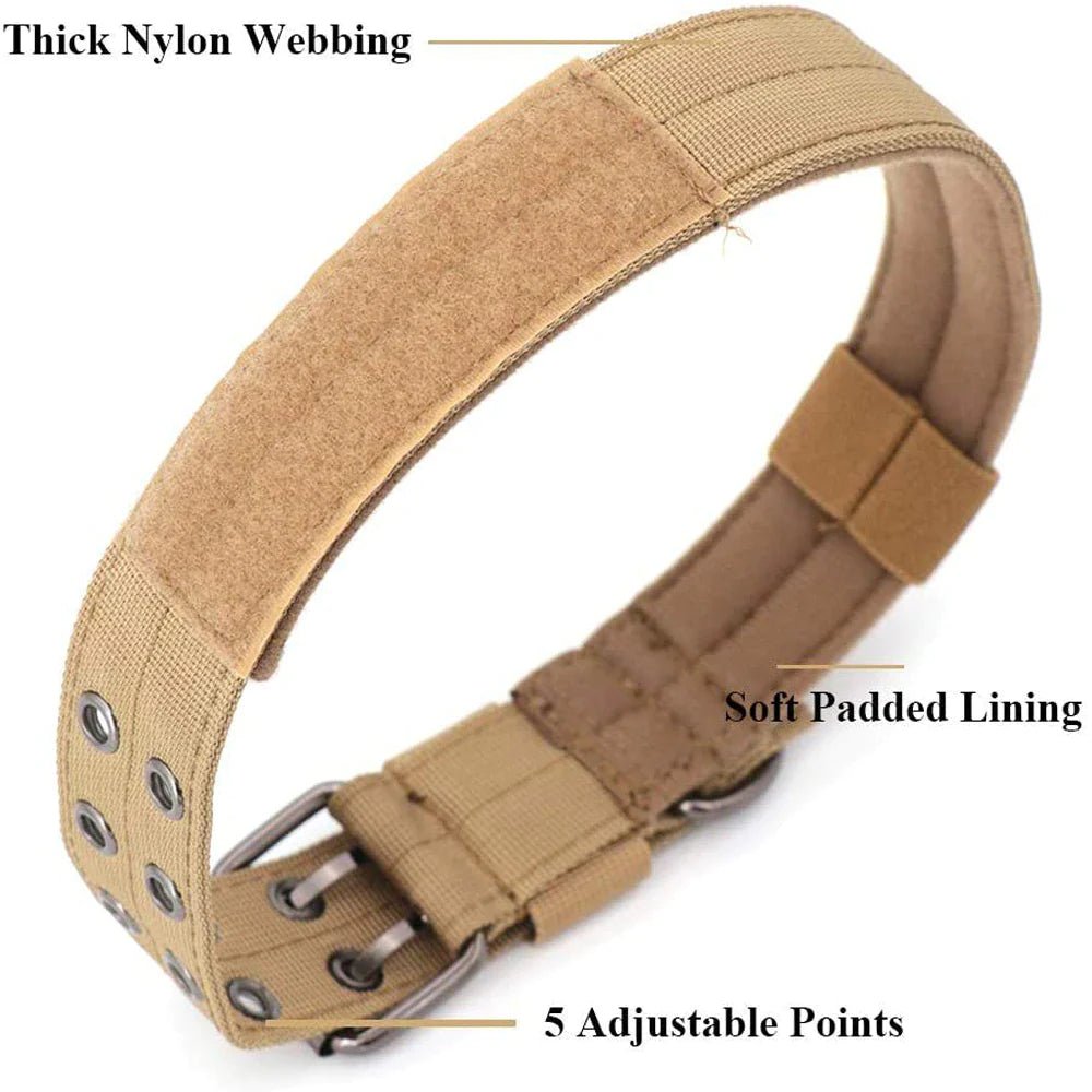 2" Wide Tactical Heavy Duty Nylon Large Dog Collar K9 Military with Metal Buckle - Eco and More Pet Store