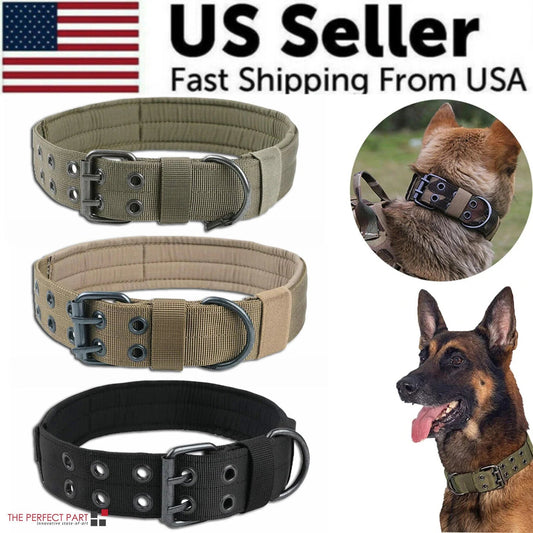 2" Wide Tactical Heavy Duty Nylon Large Dog Collar K9 Military with Metal Buckle - Eco and More Pet Store