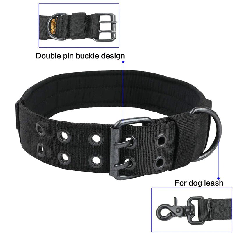 2" Wide Tactical Heavy Duty Nylon Large Dog Collar K9 Military with Metal Buckle - Eco and More Pet Store