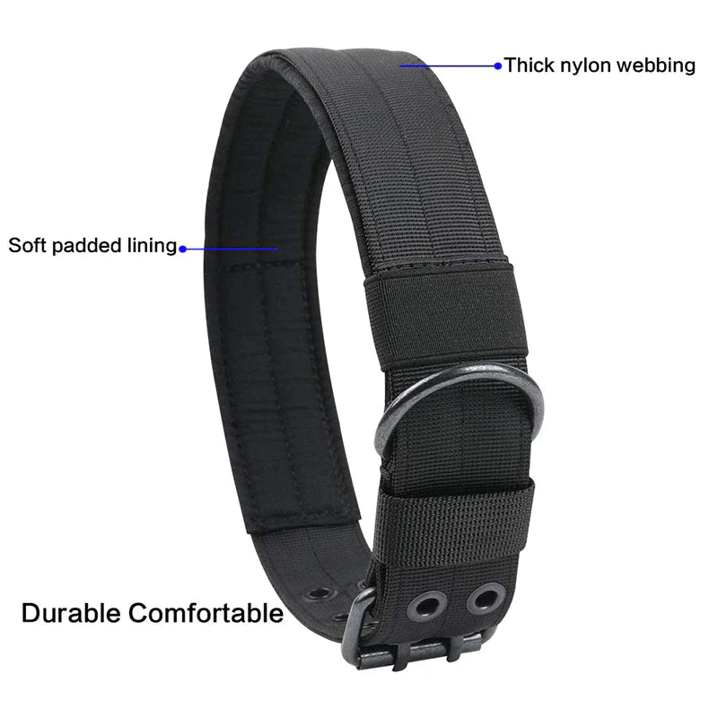 2" Wide Tactical Heavy Duty Nylon Large Dog Collar K9 Military with Metal Buckle - Eco and More Pet Store