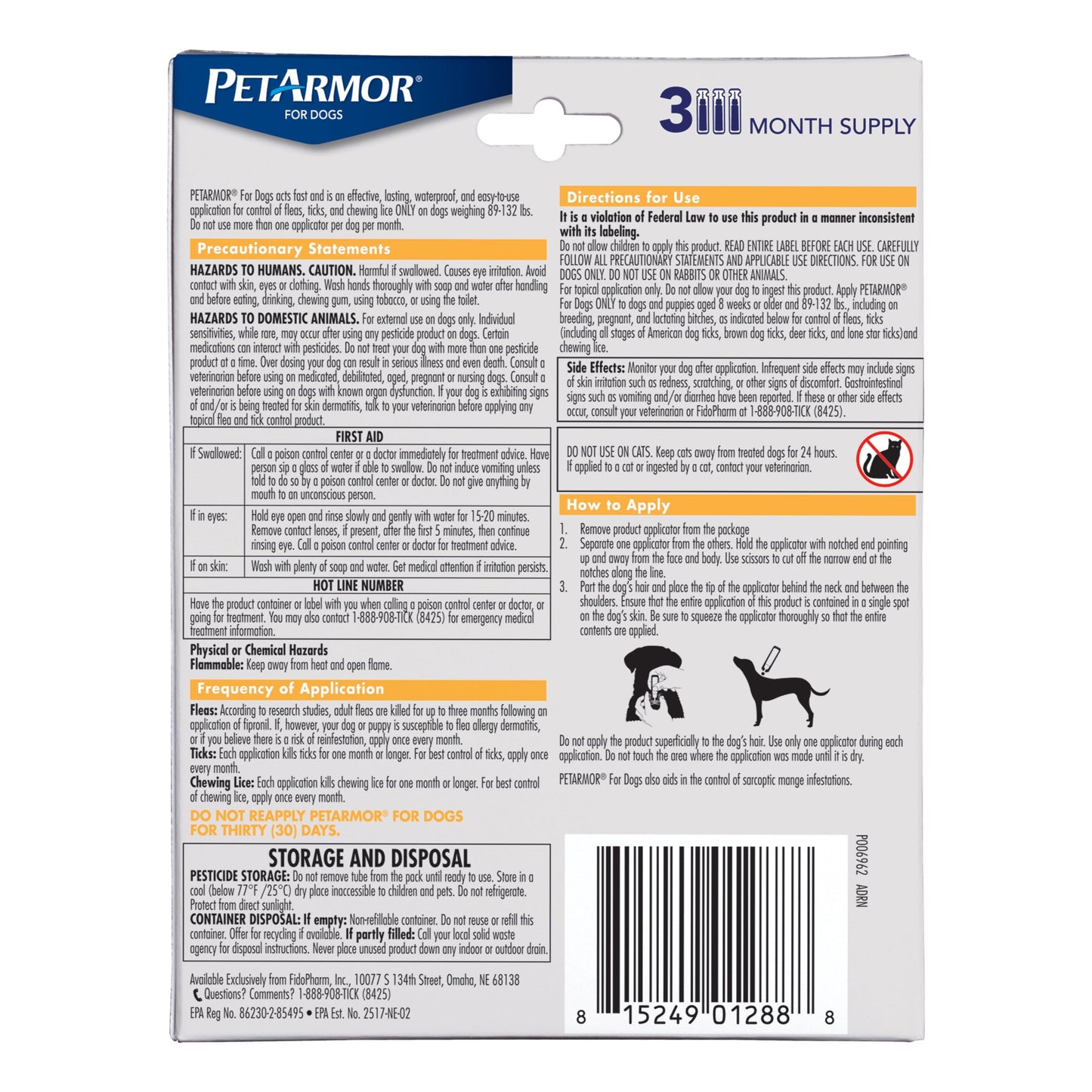 3 - Month Topical Flea & Tick Treatment for Large Dogs (89 - 132 lbs) | 3 Count - Effective, Long - Lasting Protection Against Pests - Eco and More Pet Store