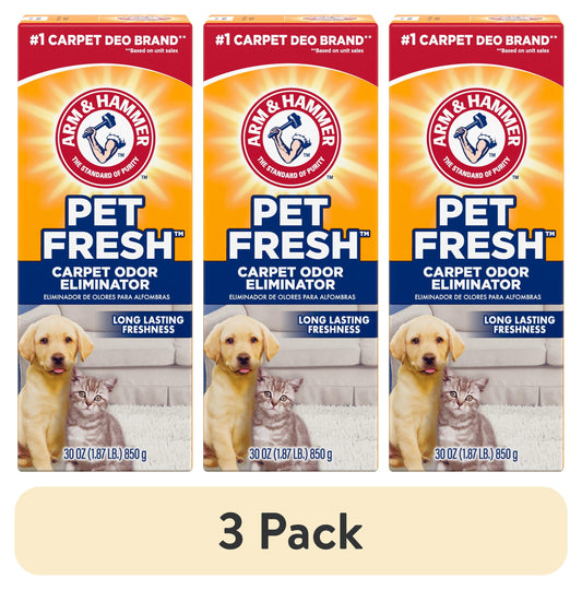 (3 Pack)  Pet Fresh Odor Eliminating Deodorizing Carpet Powder, Pet Fresh, 30 Oz