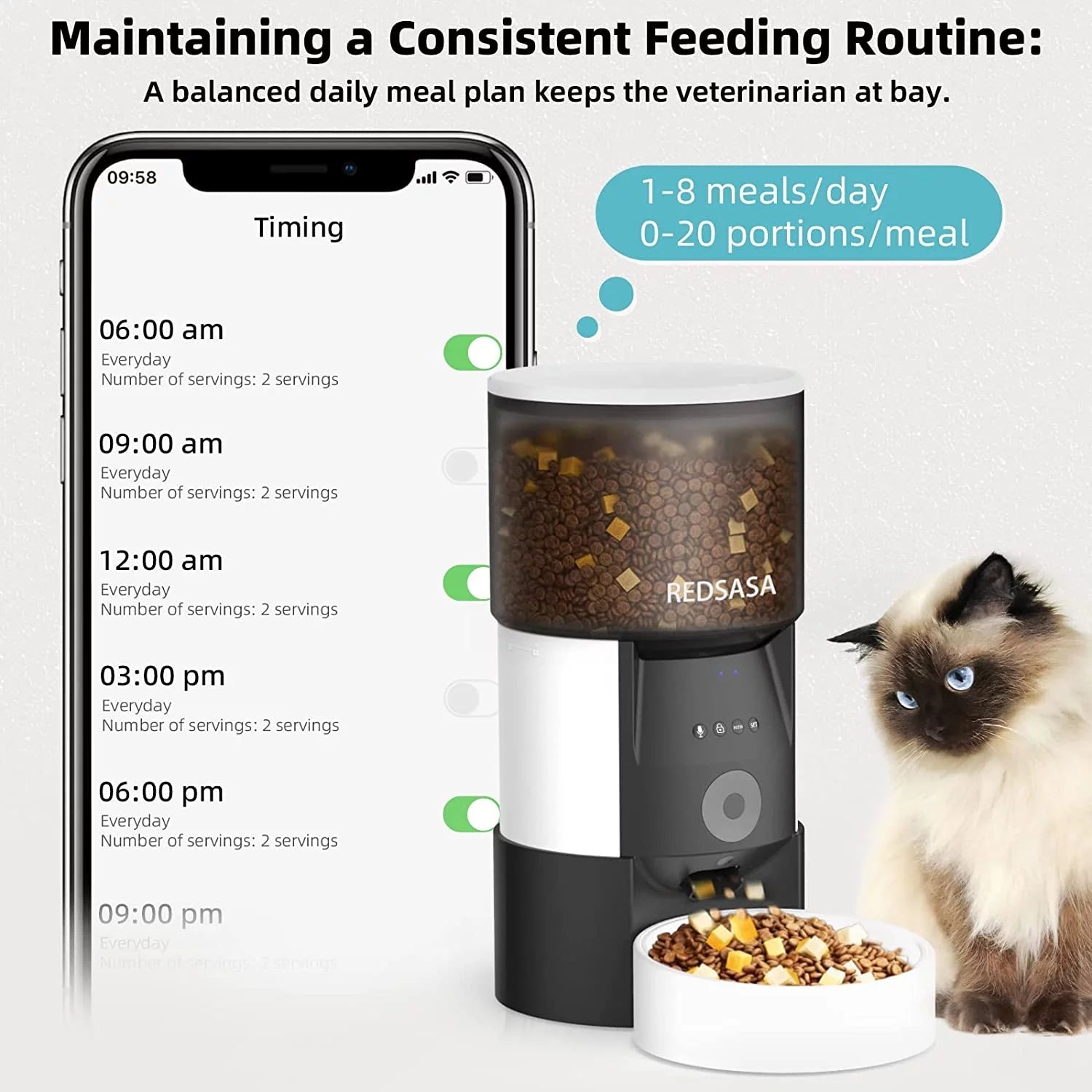 3L Automatic Pet Feeder with Camera, Automatic Cat/Dog Dispenser with 2 - Way Audio, 1080P HD with Night Vision, Wifi - Eco and More Pet Store