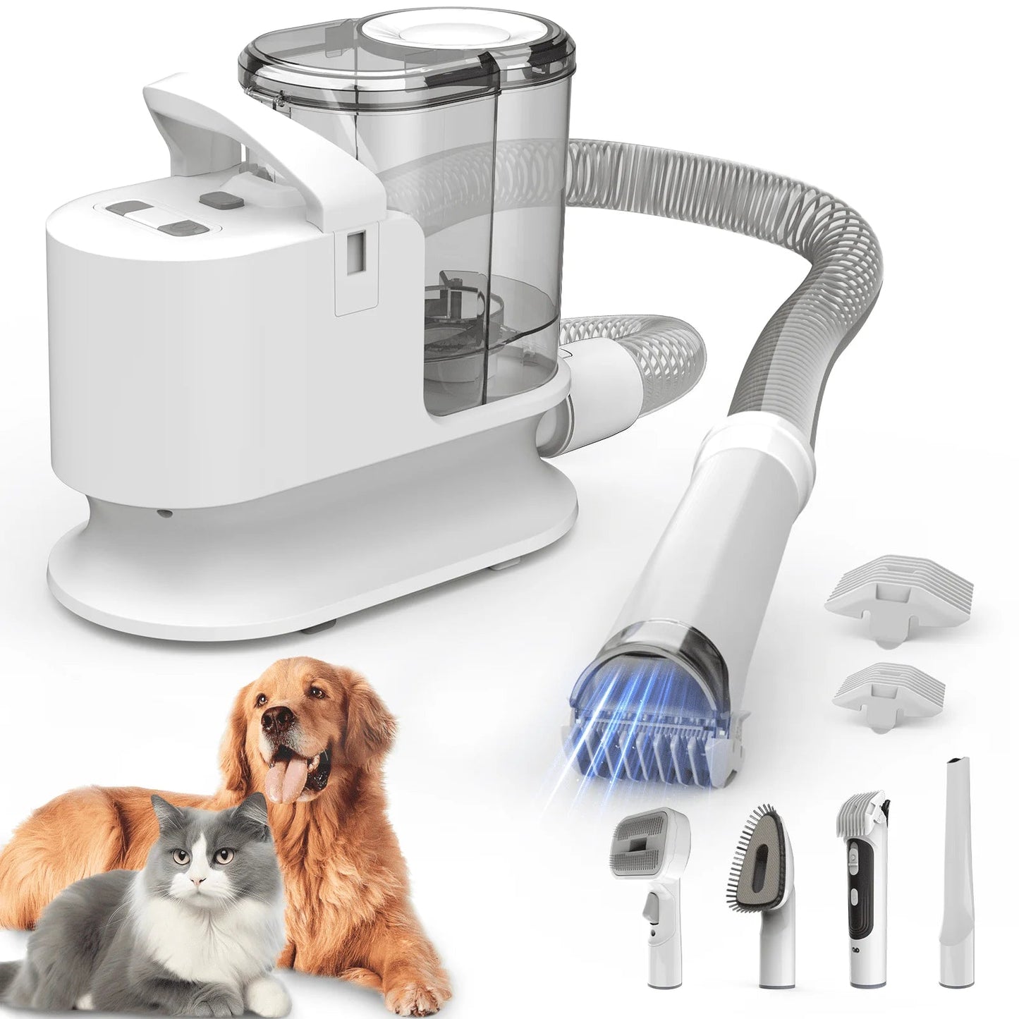 5 - in - 1 Pet Grooming Kit & Vacuum - 12Kpa Powerful Suction for Dogs & Cats | Efficient Grooming with 2L Dustbin for Easy Cleanup - Eco and More Pet Store