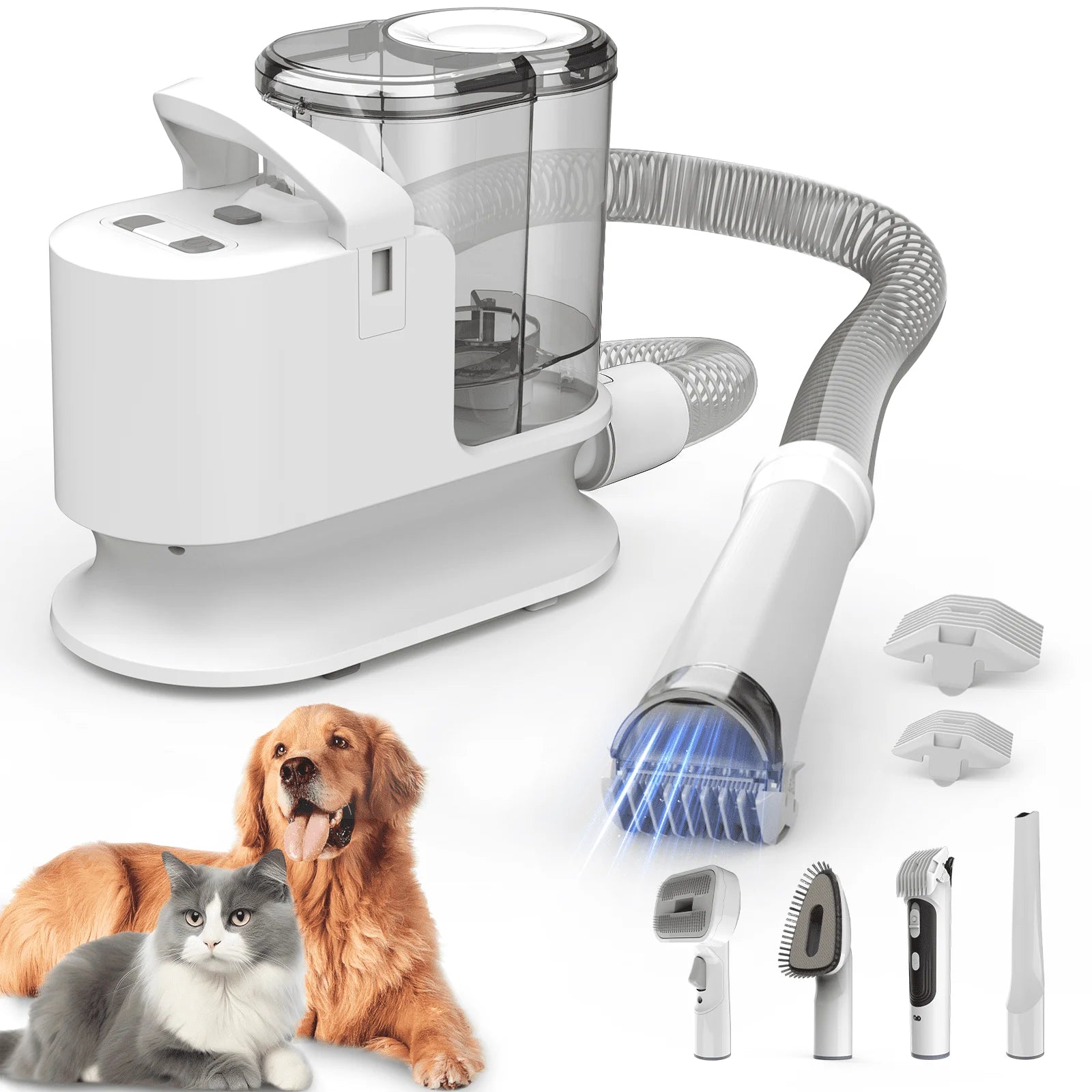 5 - in - 1 Pet Grooming Kit & Vacuum - 12Kpa Powerful Suction for Dogs & Cats | Efficient Grooming with 2L Dustbin for Easy Cleanup - Eco and More Pet Store