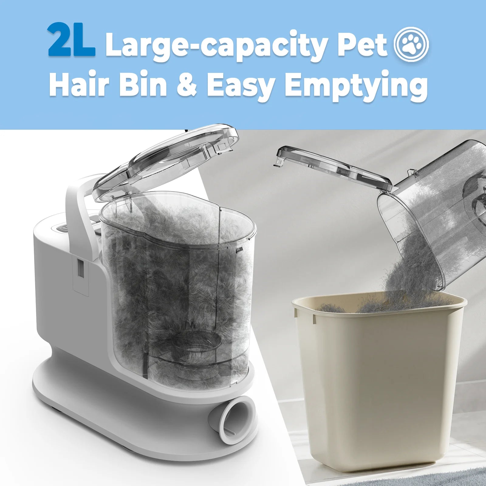 5 - in - 1 Pet Grooming Kit & Vacuum - 12Kpa Powerful Suction for Dogs & Cats | Efficient Grooming with 2L Dustbin for Easy Cleanup - Eco and More Pet Store