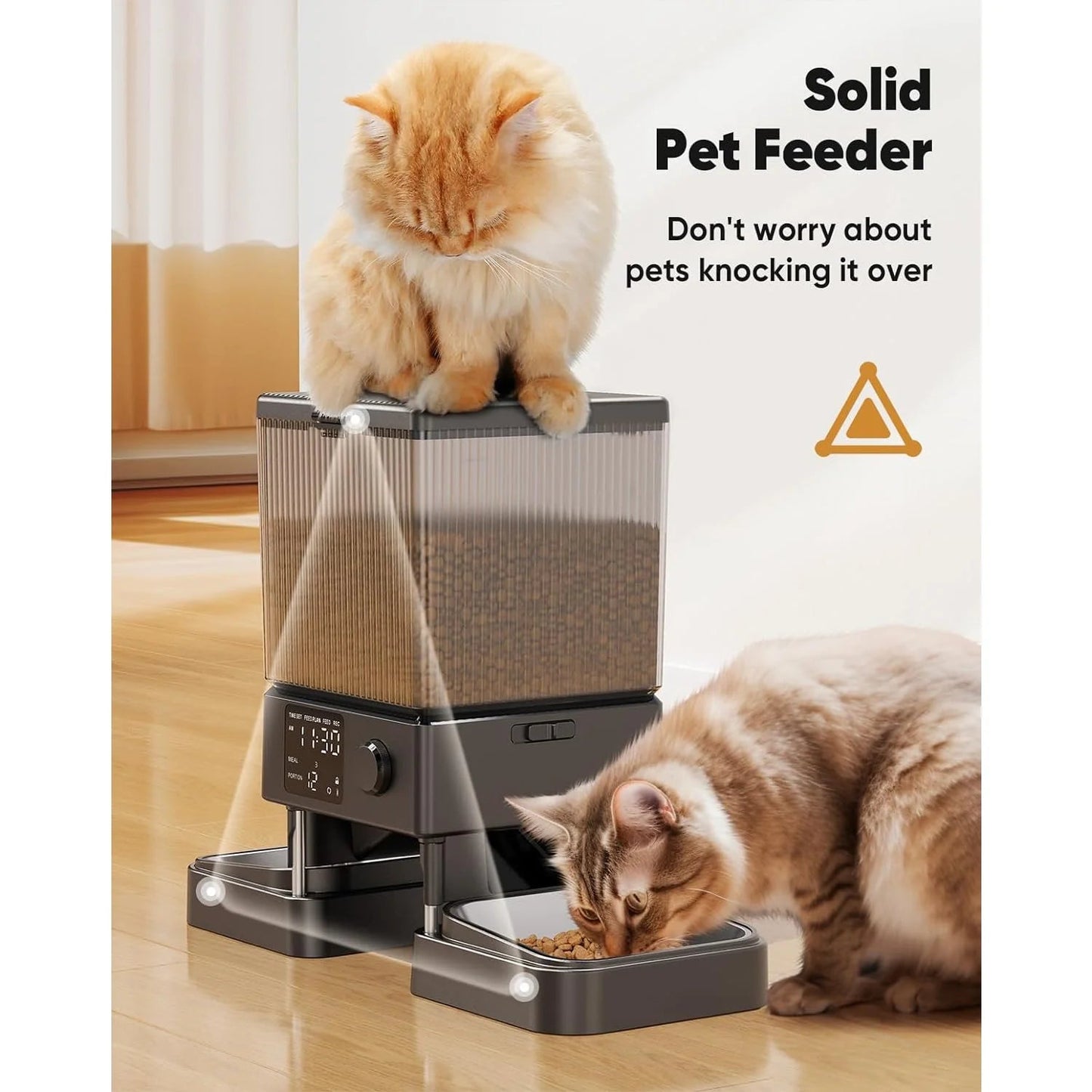 5L Automatic Cat Food Dispenser - Timed Feeder for 2 Cats or Small Dogs | PFD - 002 with Desiccant Bag | Smart Automatic Dry Food Feeder in Sleek Black - Eco and More Pet Store