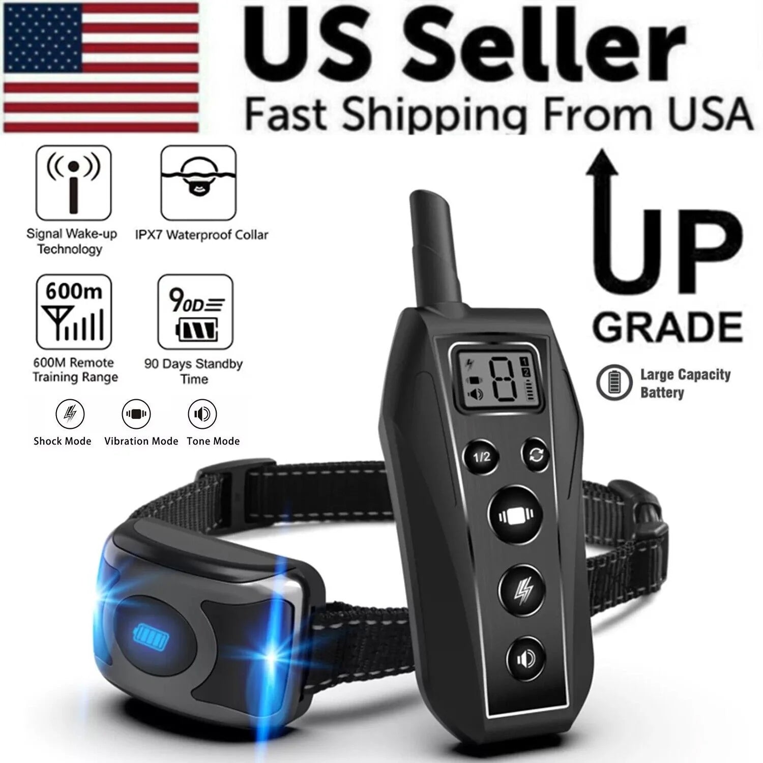 650 YD Remote Dog Training Shock Collar Waterproof for Small Medium Large Dogs - Eco and More Pet Store DBA Overseen