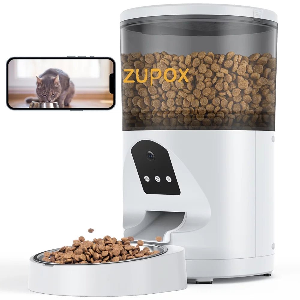 6L Smart Automatic Cat Feeder with HD Camera - 1080P Video & Night Vision | Timed Pet Feeder with WiFi & App Control for Cats and Dogs - Eco and More Pet Store