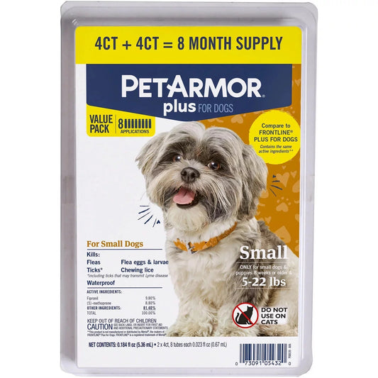 8 - Month Flea & Tick Prevention for Small Dogs (5 - 22 lbs) | Long - Lasting Protection Against Pests - Safe & Effective Formula for Happy, Healthy Pets - Eco and More Pet Store