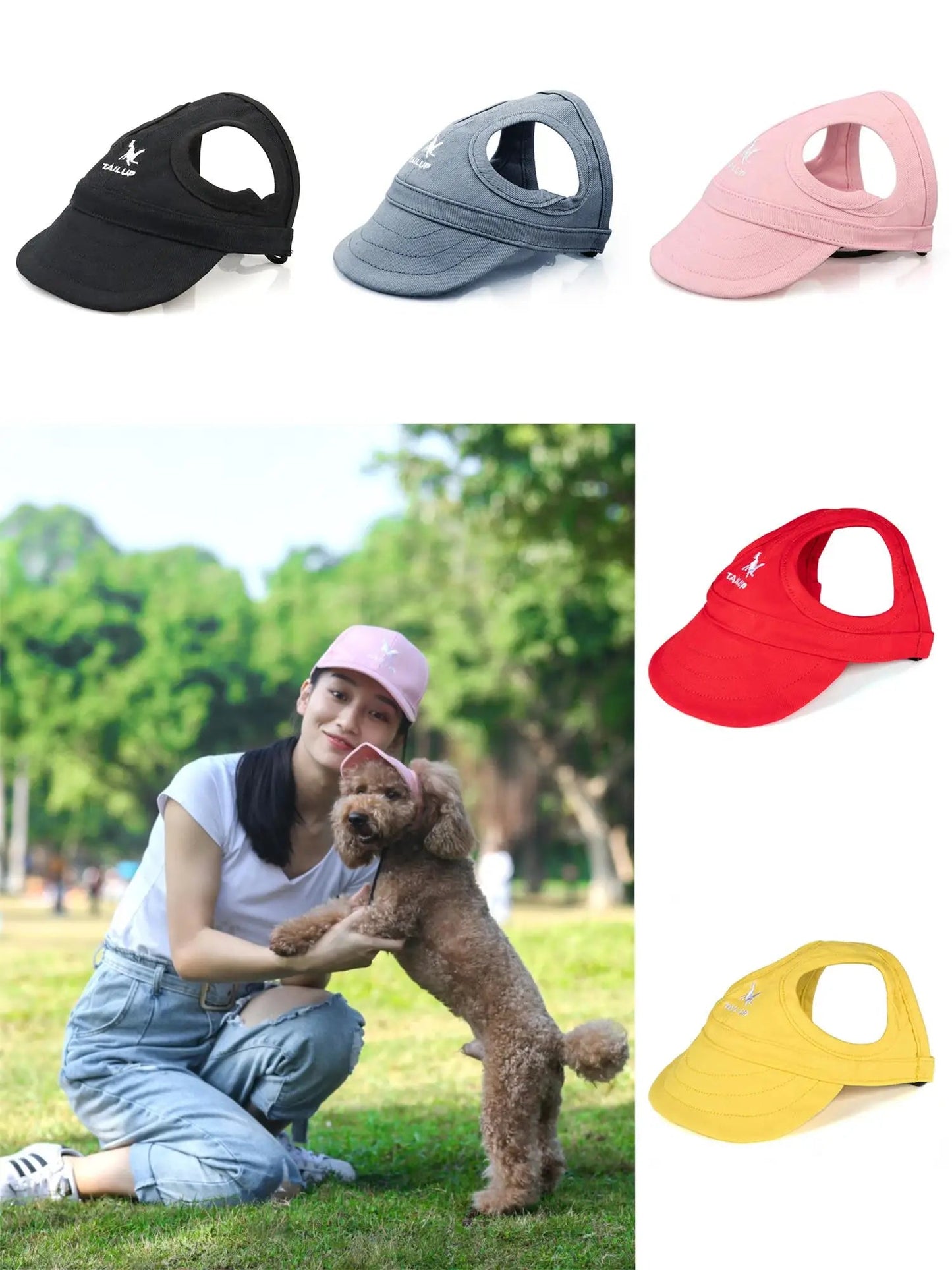 Adjustable Pet Dog Travel Cute Baseball Hat Sun Cap Visor Hat with Ear Holes Outdoor Sport Pet Supplies - Eco and More Pet Store