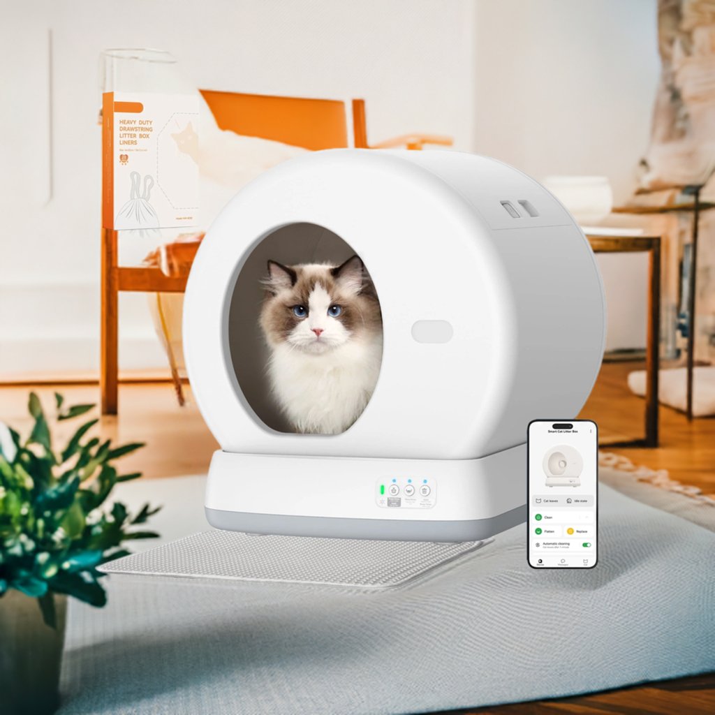 "Advanced Smart Automatic Self - Cleaning Cat Litter Box | APP - Controlled with Integrated Safety Features | Sleek White Design" - Eco and More Pet Store