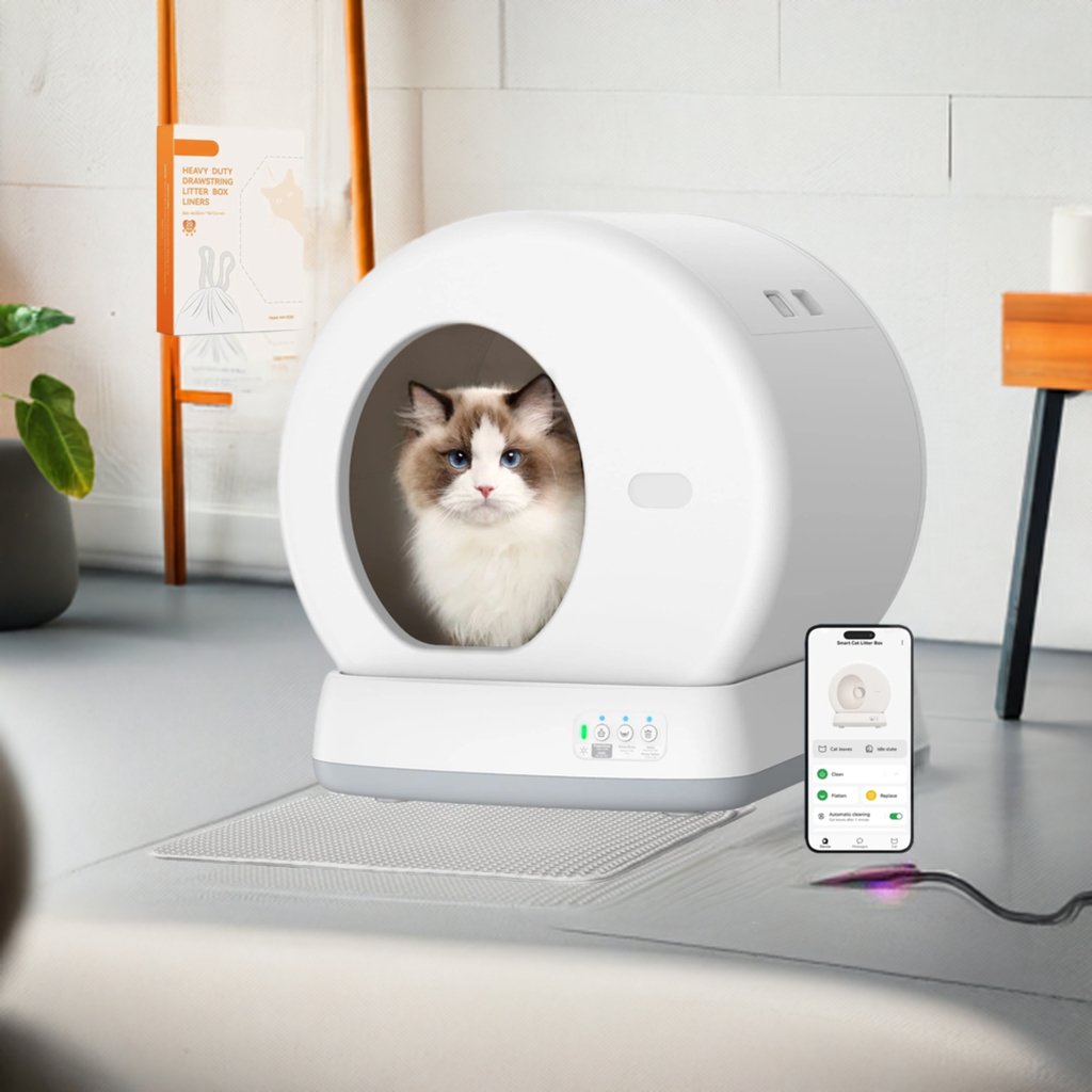 "Advanced Smart Automatic Self - Cleaning Cat Litter Box | APP - Controlled with Integrated Safety Features | Sleek White Design" - Eco and More Pet Store