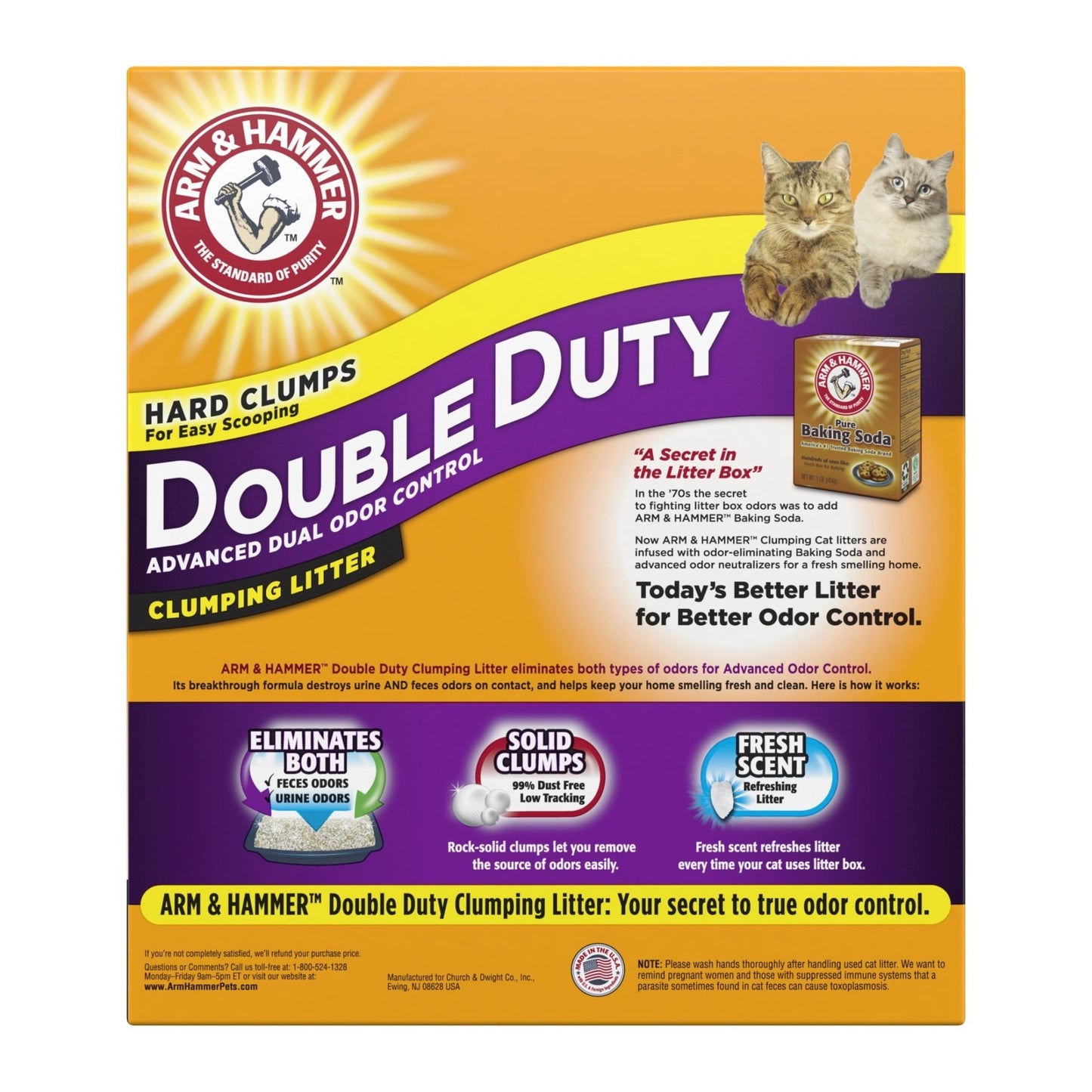 Arm & Hammer Double Duty Cat Litter: Advanced Odor Control Clumping Formula, Scented, 40 lb - Ultimate Freshness & Low Dust Tracking - Eco and More Pet Store