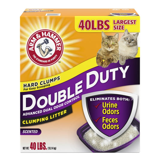 Arm & Hammer Double Duty Cat Litter: Advanced Odor Control Clumping Formula, Scented, 40 lb - Ultimate Freshness & Low Dust Tracking - Eco and More Pet Store