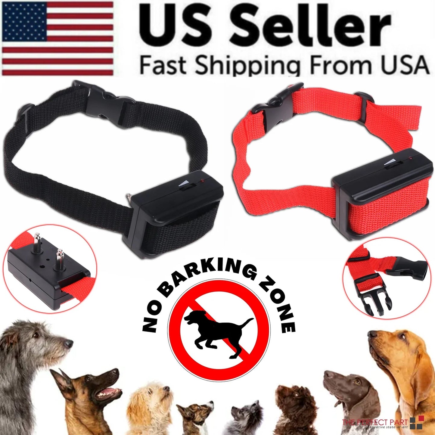Automatic anti Bark Barking Dog Shock Control COLLAR Device Small Medium Large - Eco and More Pet Store DBA Overseen