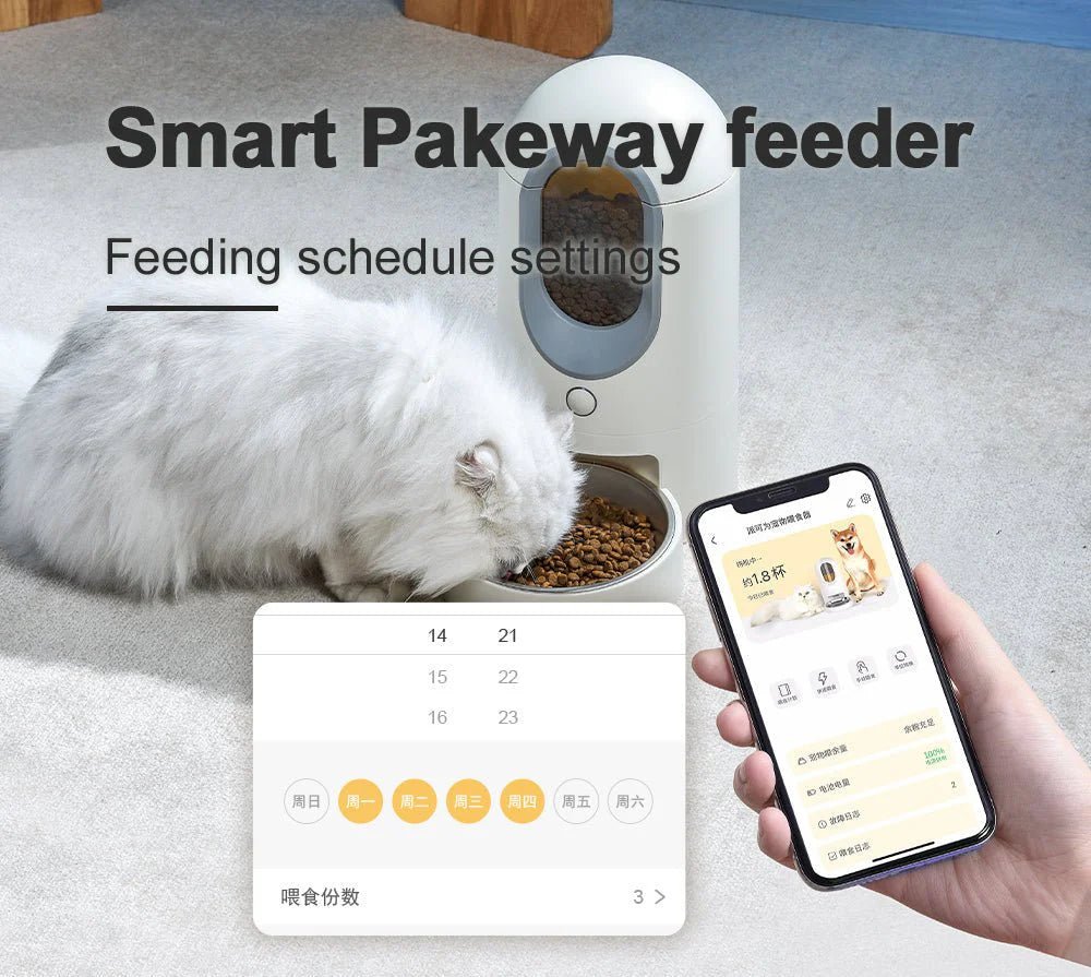 Automatic Cat Feeder | Timed Cat Food Dispenser Wi - Fi with APP Control for Remote - Eco and More Pet Store DBA Overseen