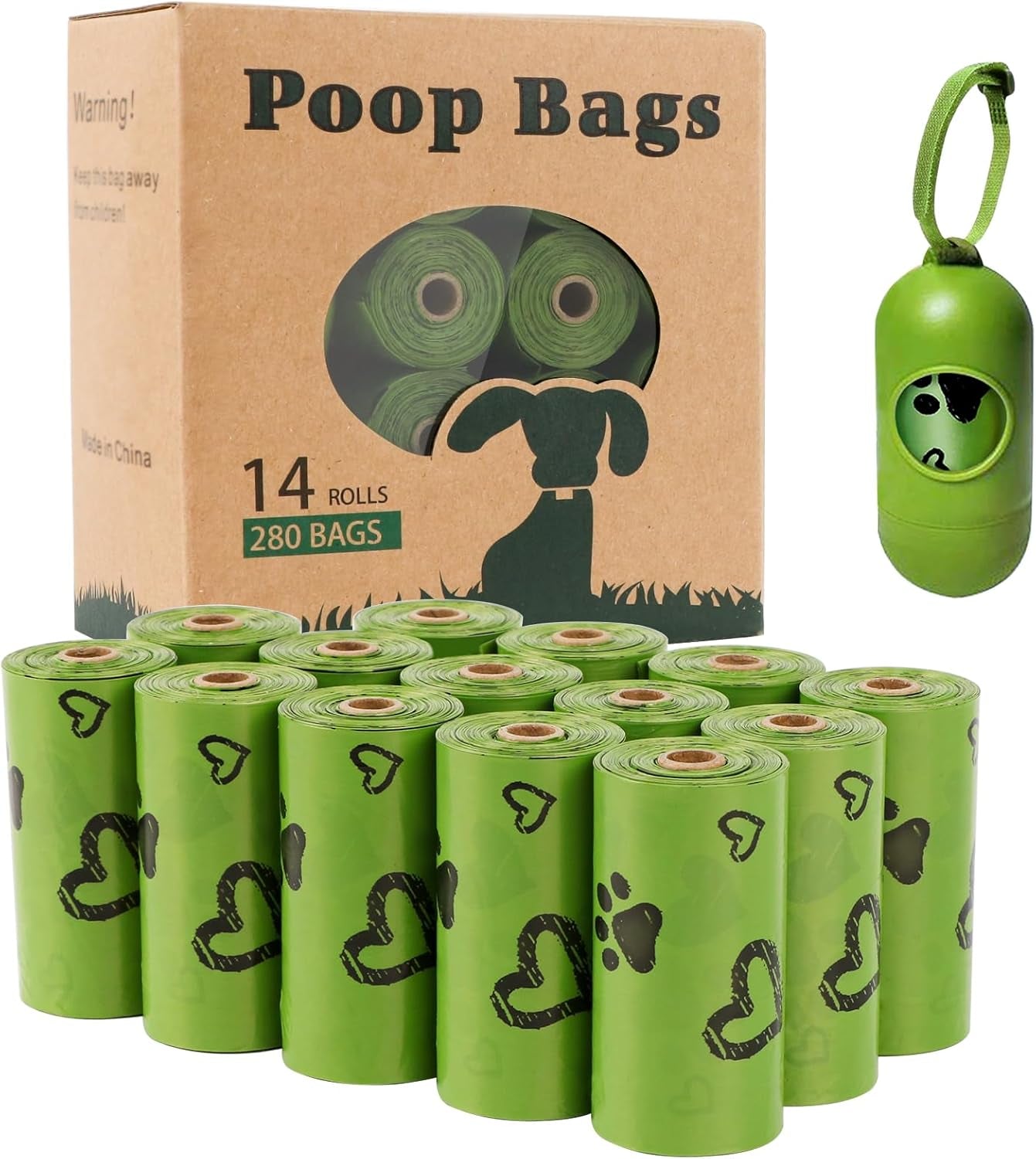 Biodegradable Dog Poop Bags: 720 Bags Extra Thick Strong Leak Proof Dog Waste Bags for Dogs with 1 Dispenser (4 Mixed Colors Green Blue Yellow Pink) - Scented - Eco and More Pet Store