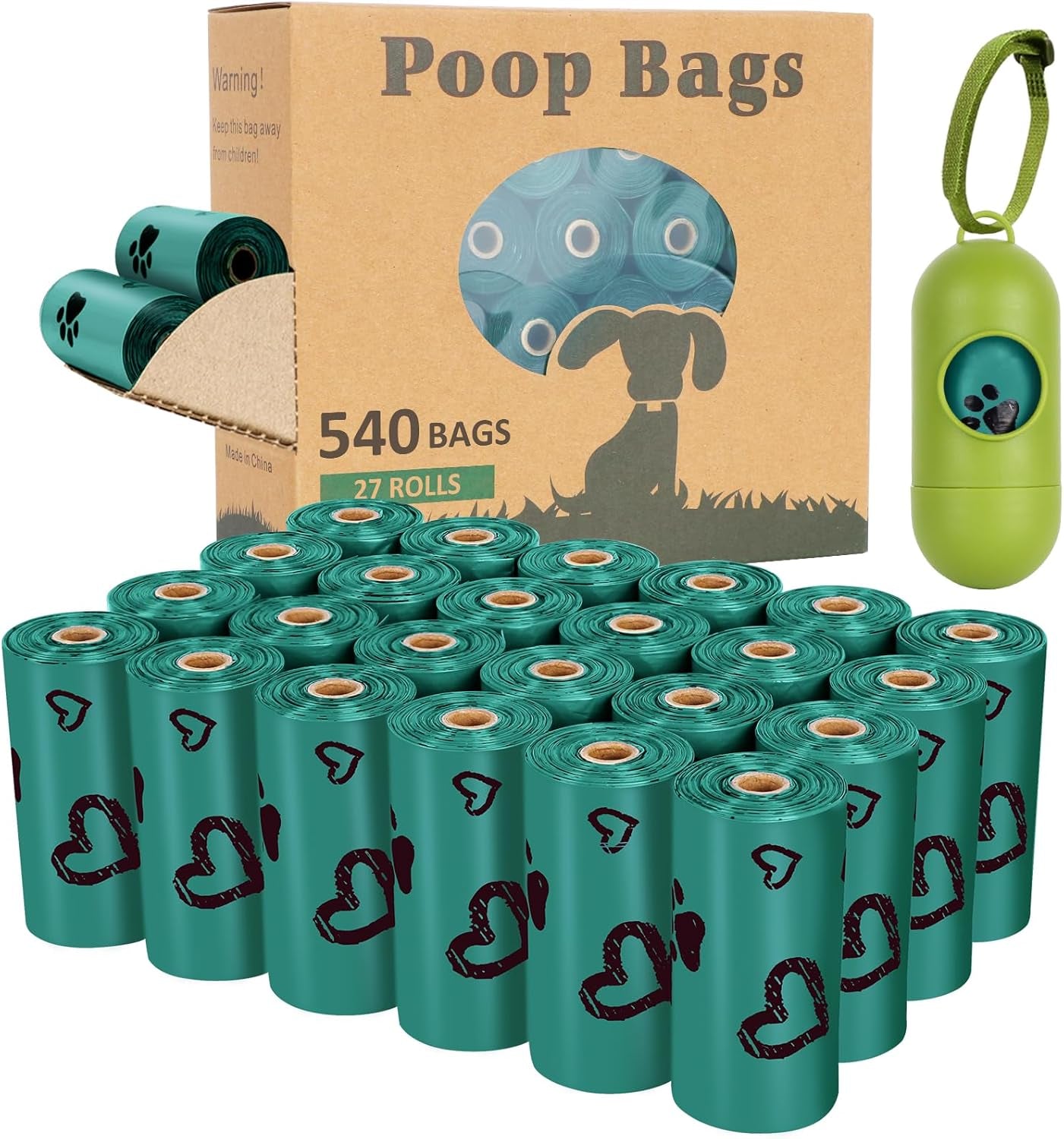 Biodegradable Dog Poop Bags: 720 Bags Extra Thick Strong Leak Proof Dog Waste Bags for Dogs with 1 Dispenser (4 Mixed Colors Green Blue Yellow Pink) - Scented - Eco and More Pet Store