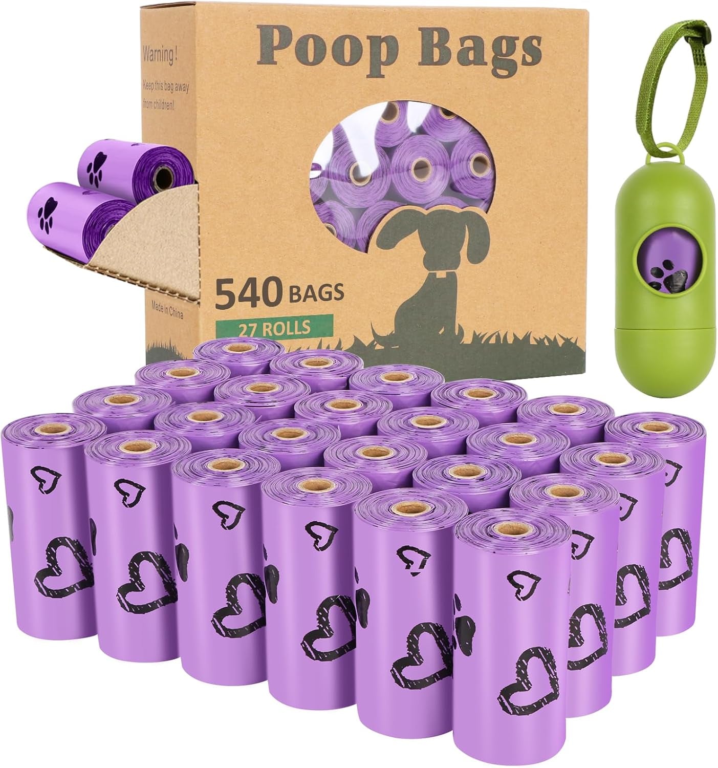 Biodegradable Dog Poop Bags: 720 Bags Extra Thick Strong Leak Proof Dog Waste Bags for Dogs with 1 Dispenser (4 Mixed Colors Green Blue Yellow Pink) - Scented - Eco and More Pet Store