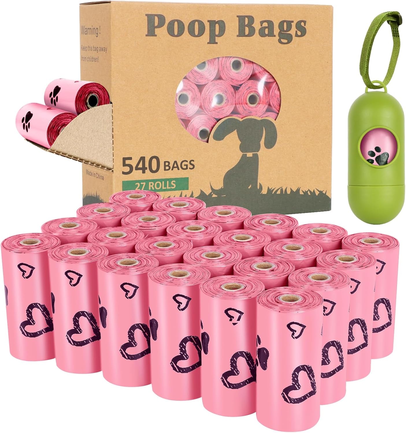 Biodegradable Dog Poop Bags: 720 Bags Extra Thick Strong Leak Proof Dog Waste Bags for Dogs with 1 Dispenser (4 Mixed Colors Green Blue Yellow Pink) - Scented - Eco and More Pet Store