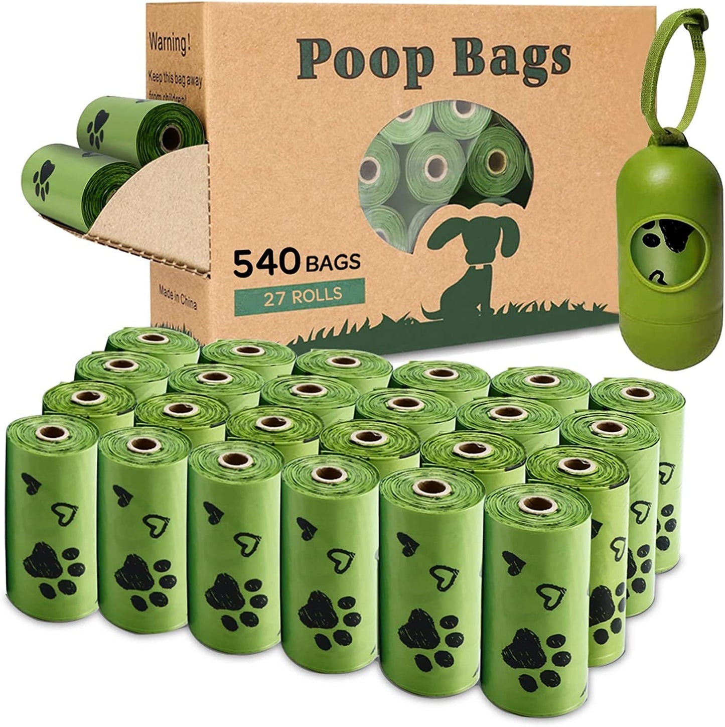 Biodegradable Dog Poop Bags: 720 Bags Extra Thick Strong Leak Proof Dog Waste Bags for Dogs with 1 Dispenser (4 Mixed Colors Green Blue Yellow Pink) - Scented - Eco and More Pet Store