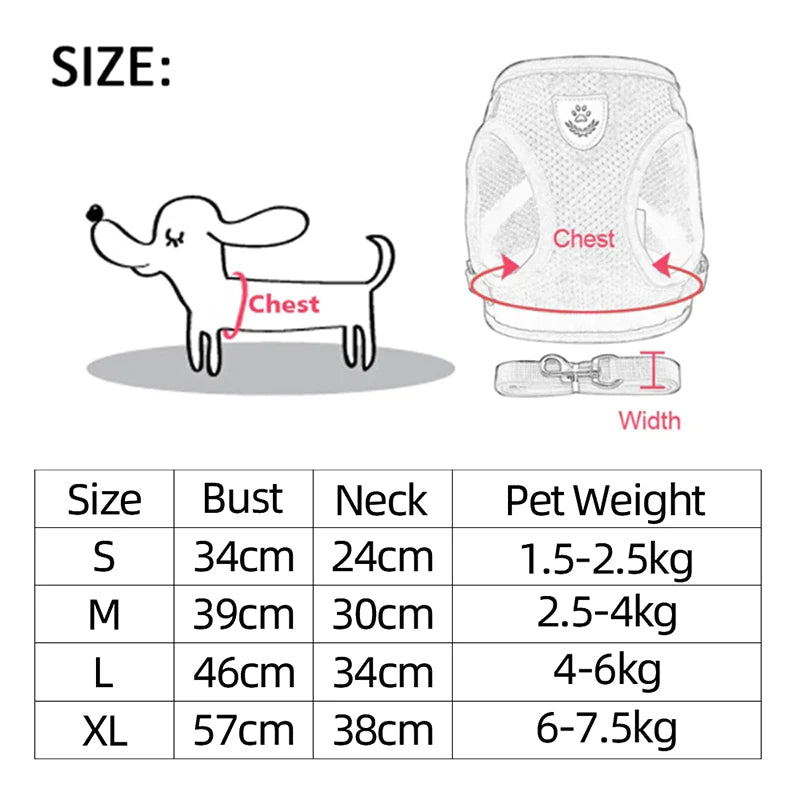 Cat Dog Pet Harness Adjustable Control Vest Dogs Reflective S M L XL Leash - Eco and More Pet Store