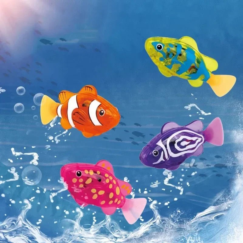 Cat Toys Interactive Robot Fish LED Lighted Water Activated Cat Electric Swimming Fish Toy Kitten Cat Fish Toy with LED Light - Eco and More Pet Store