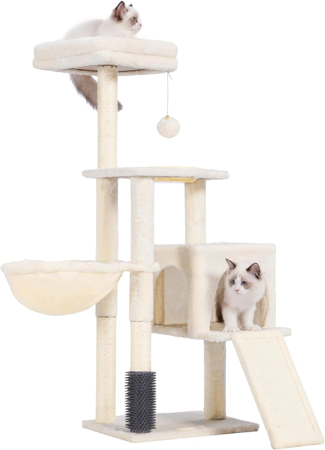 Cat Tree, Cat Tower for Indoor Cats with Scratching Board, Multi - Level Cat Furniture Condo with Feeding Bowl Smoky Gray HCT010G - Eco and More Pet Store