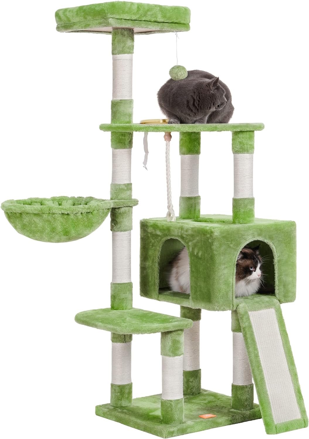 Cat Tree, Cat Tower for Indoor Cats with Scratching Board, Multi - Level Cat Furniture Condo with Feeding Bowl Smoky Gray HCT010G - Eco and More Pet Store