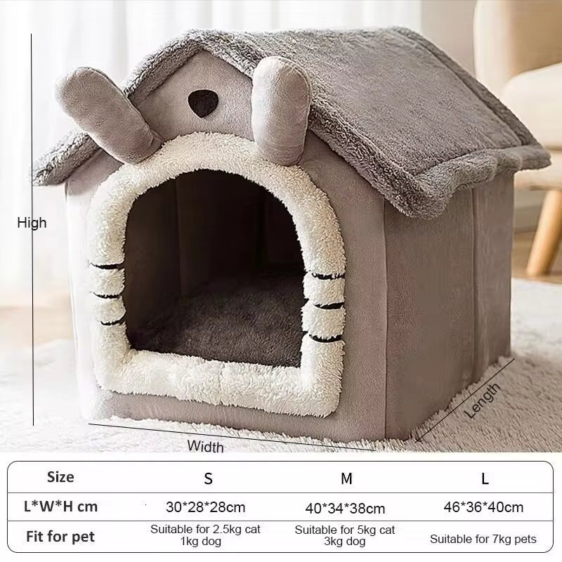 "Cozy Indoor Pet Tent House: Soft Bed with Removable Cushion for Small to Large Dogs & Cats" - Eco and More Pet Store