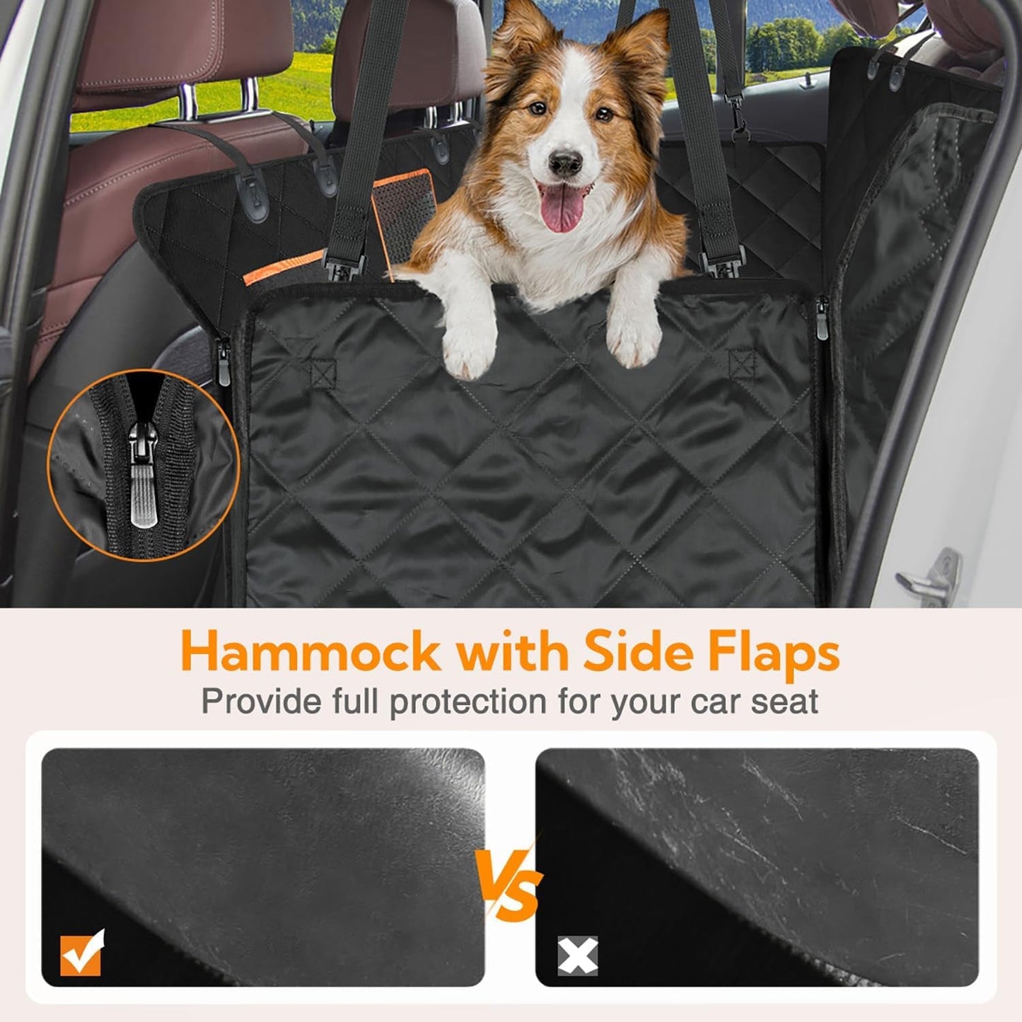 Dog Car Seat Cover for Back Seat,Waterproof Hammock with Mesh Window, Anti - Scratch Nonslip Car Seat Protector for Dogs, 600D Heavy Duty Dog Seat Cover for Cars Trucks and Suvs - Eco and More Pet Store