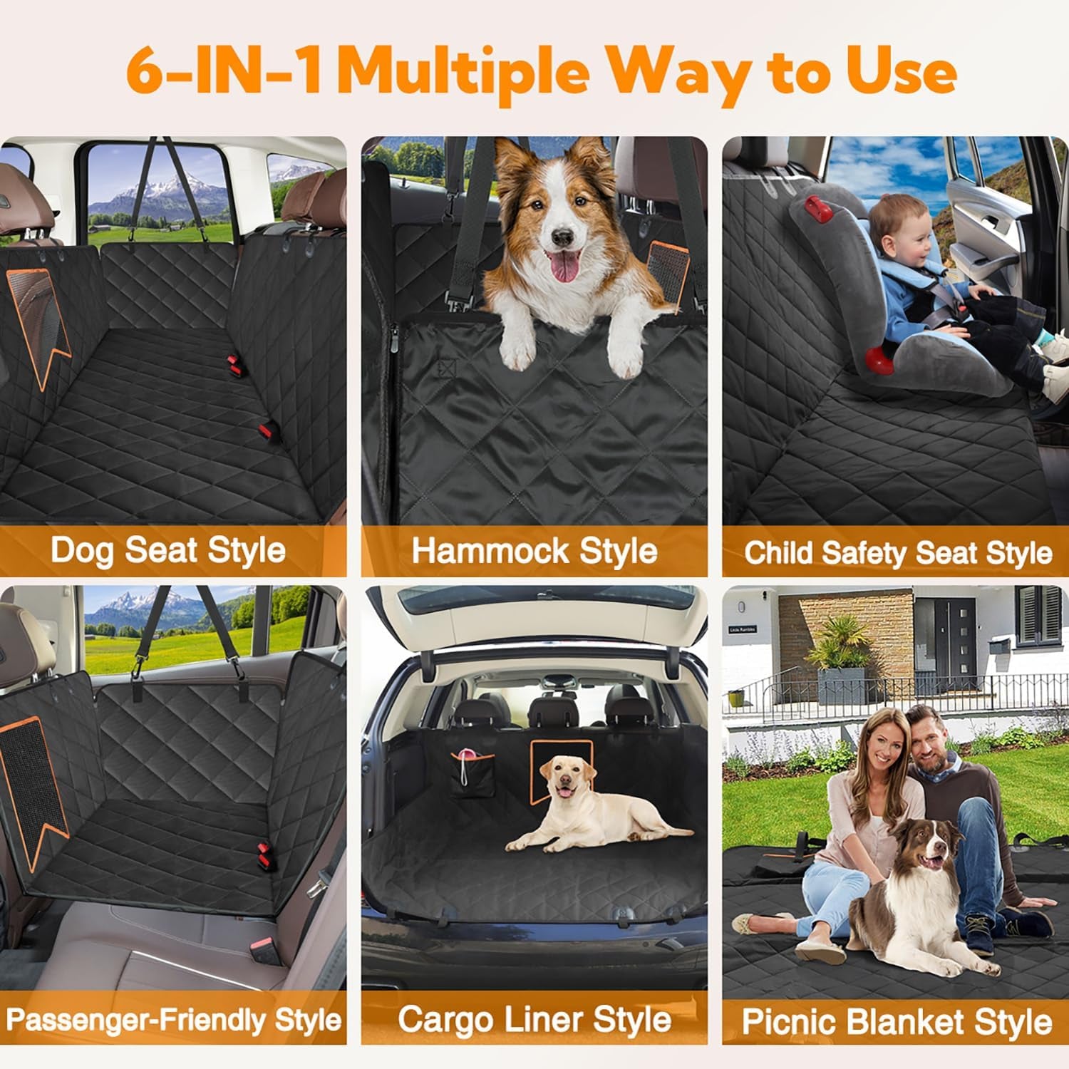 Dog Car Seat Cover for Back Seat,Waterproof Hammock with Mesh Window, Anti - Scratch Nonslip Car Seat Protector for Dogs, 600D Heavy Duty Dog Seat Cover for Cars Trucks and Suvs - Eco and More Pet Store