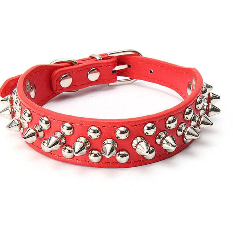 Dog Collar | Spiked Studded Leather Dog Collar Rivets Pet Small Large Cat Pit Bull Adjustable - Eco and More Pet Store DBA Overseen