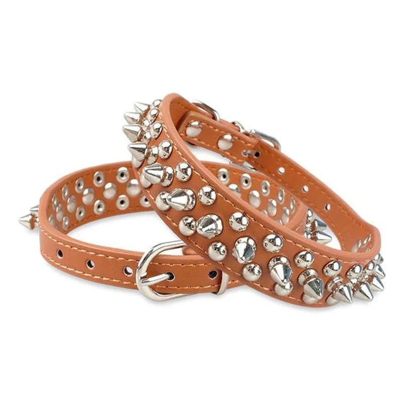 Dog Collar | Spiked Studded Leather Dog Collar Rivets Pet Small Large Cat Pit Bull Adjustable - Eco and More Pet Store DBA Overseen